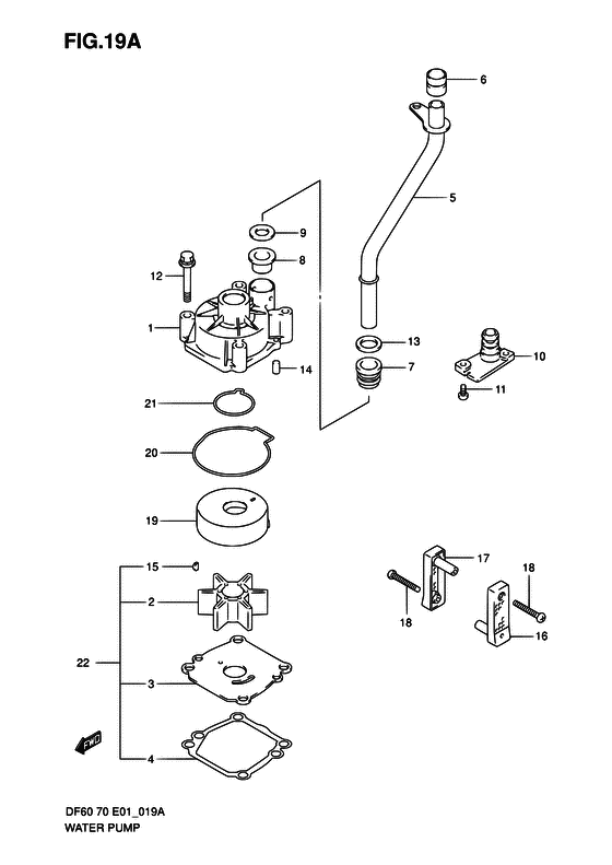 Suzuki DF 70 Water pump ((MODEL:08~09))