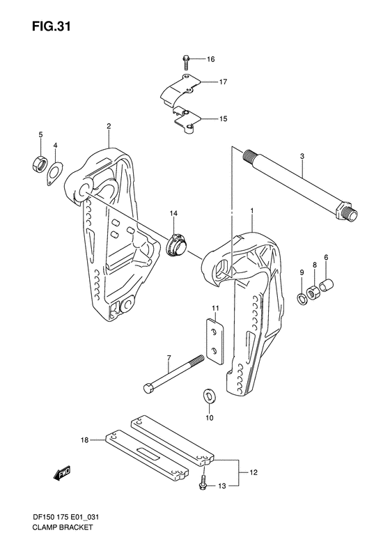 Suzuki DF 175 Clamp Bracket