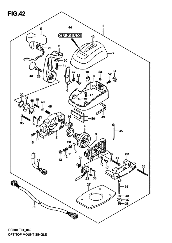 Suzuki DF 300 Opt: Top Mount Single
