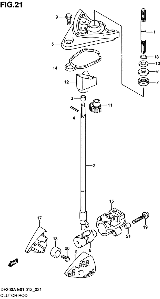 Suzuki DF 300 Clutch Rod