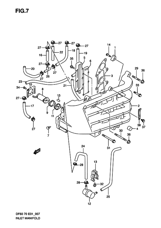 Suzuki DF 70 Inlet manifold