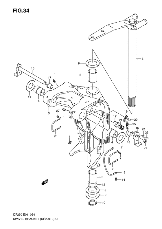 Suzuki DF 200 Swivel Bracket (DF200TL 2008&amp;Newer)