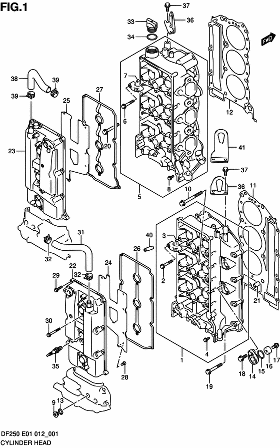 Suzuki DF 250 Cylinder Head