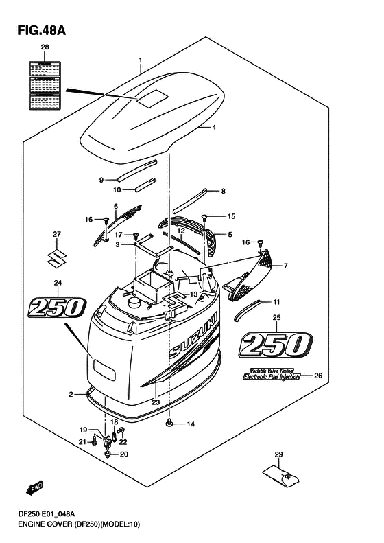 Suzuki DF 250 Engine Cover (2010 &amp;Newer)