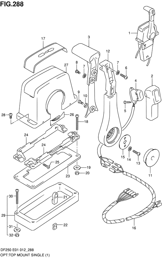 Suzuki DF 250 Opt: Top Mount Single (1)