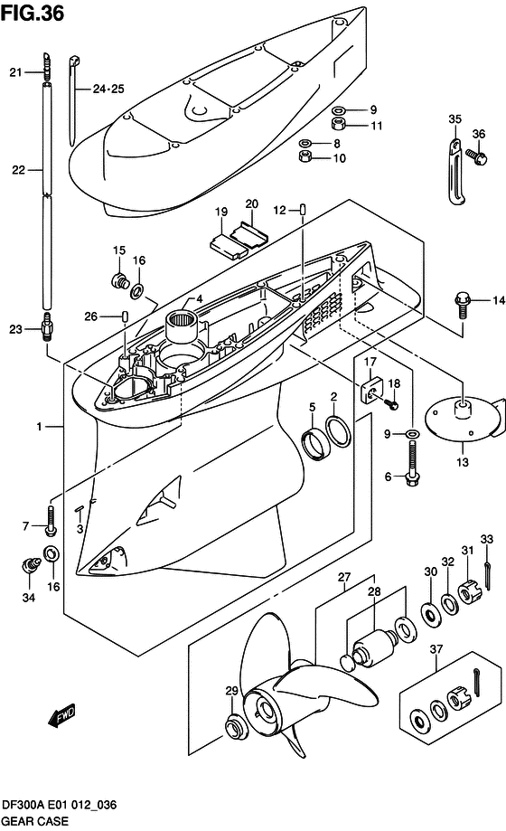 Suzuki DF 300 Gear Case
