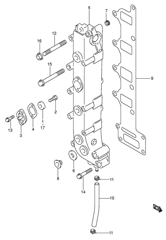Suzuki DF 70 Exhaust Manifold