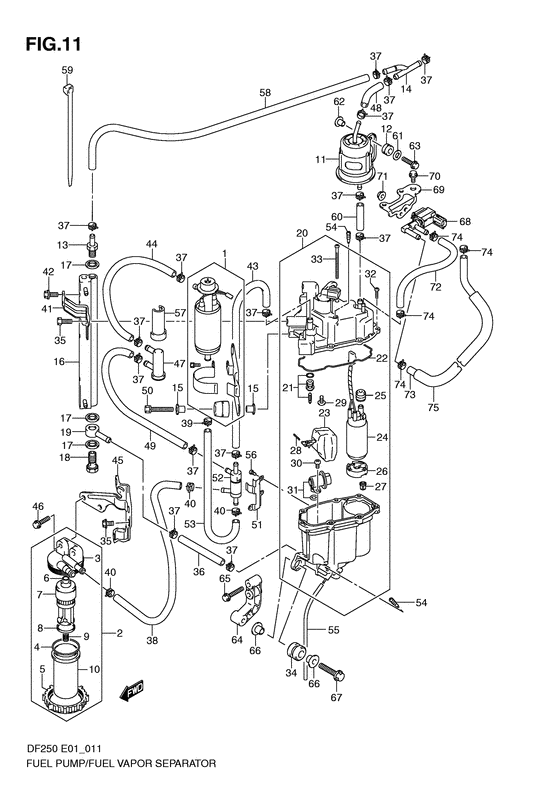 Suzuki DF 200 Fuel Pump/Fuel Vapor Separator(2004 to 2010)