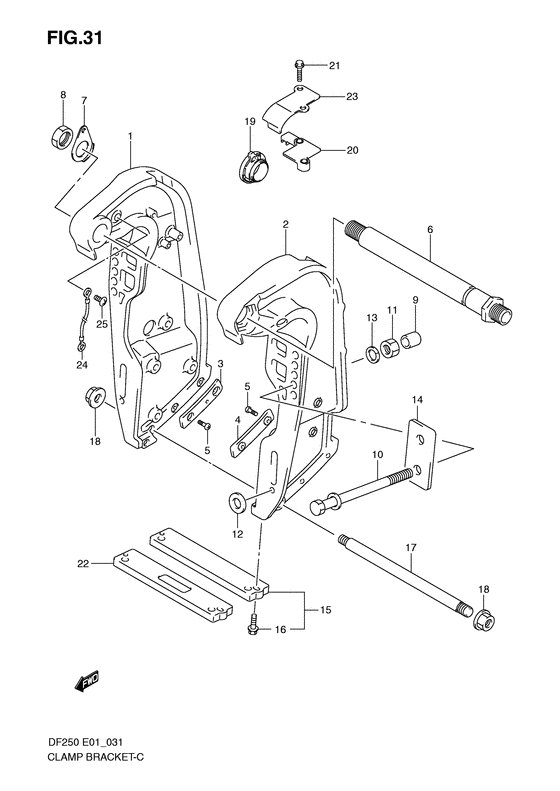 Suzuki DF 200 Clamp Bracket