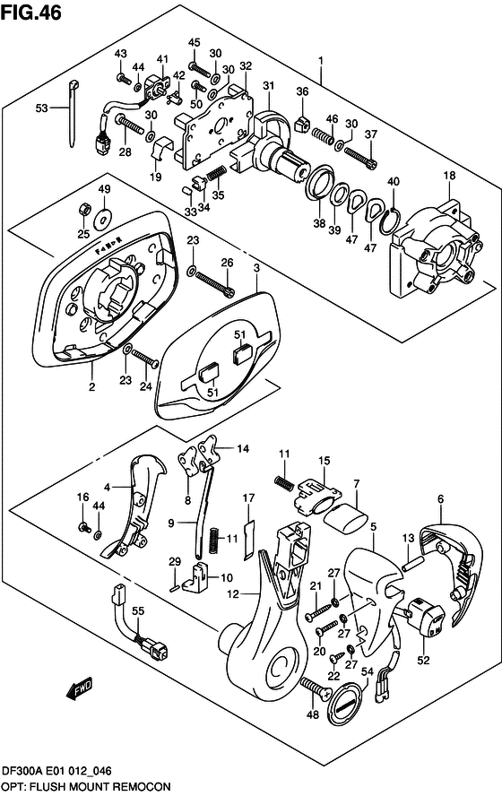 Suzuki DF 300 Opt: Flush Mount Remocon