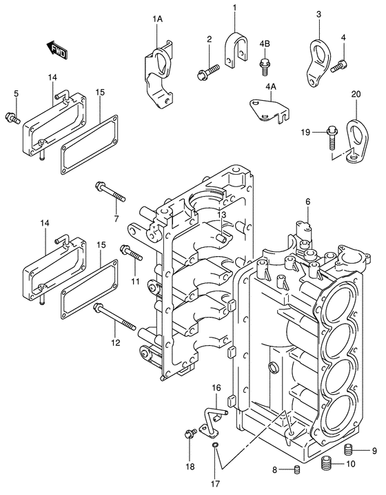 Suzuki DF 70 Cylinder block
