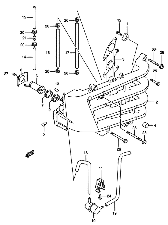 Suzuki DF 70 Inlet manifold