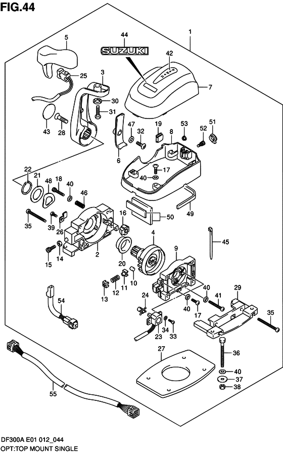 Suzuki DF 300 Opt: Top Mount Single