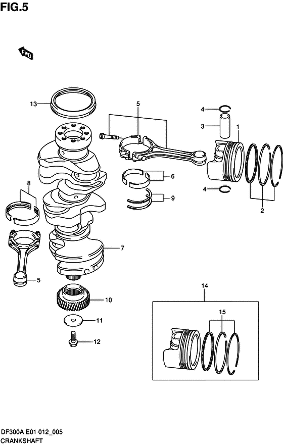 Suzuki DF 300 Crankshaft