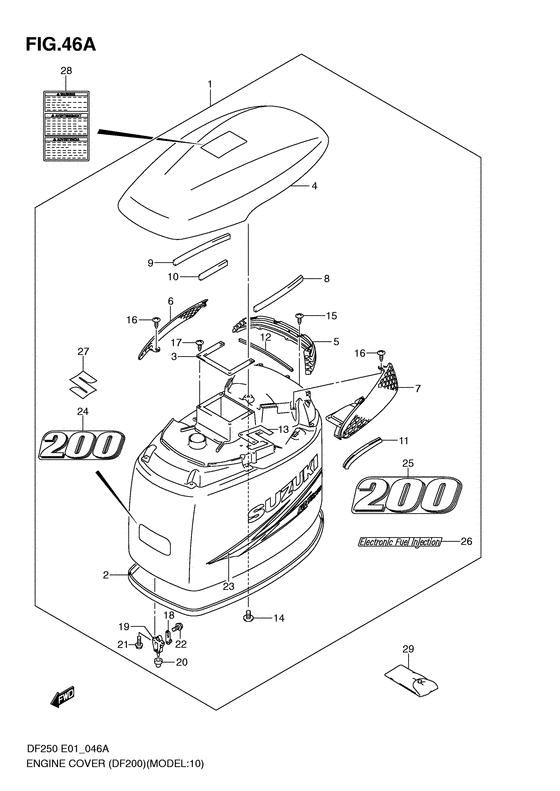 Suzuki DF 200 Engine Cover (2010&amp;Newer)