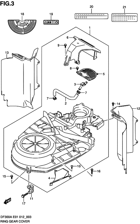 Suzuki DF 300 Ring Gear Cover