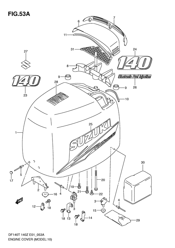 Suzuki DF 140 Engine Cover 2002