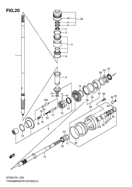 Suzuki DF 300 Transmission Counter Rotation