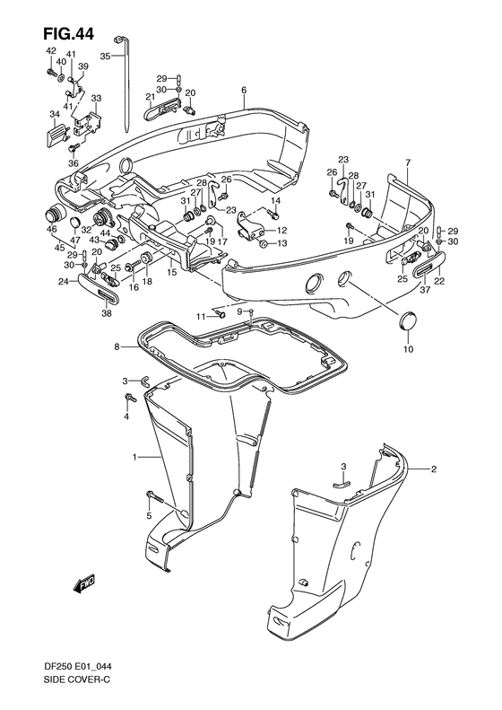 Suzuki DF 200 Side Cover