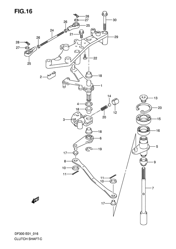 Suzuki DF 300 Clutch Shaft