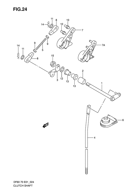 Suzuki DF 70 Clutch Shaft
