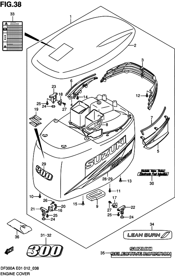 Suzuki DF 300 Engine Cover