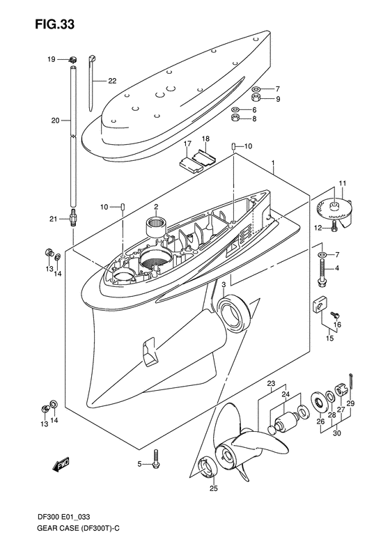 Suzuki DF 300 Gear Case