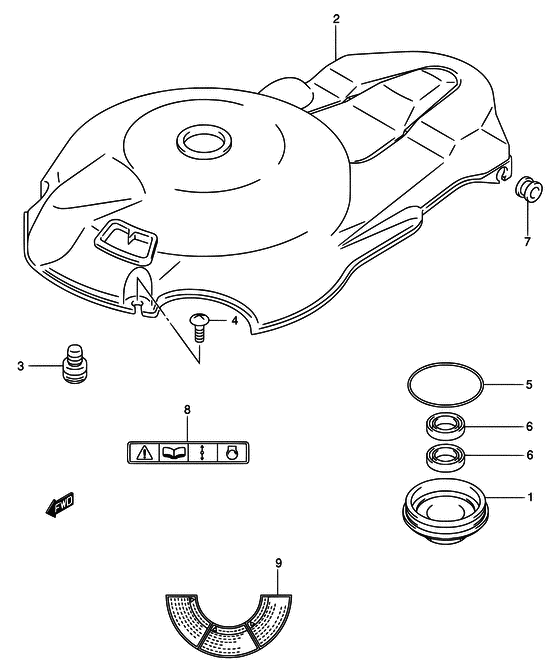 Suzuki DF 70 Under oil seal housing
