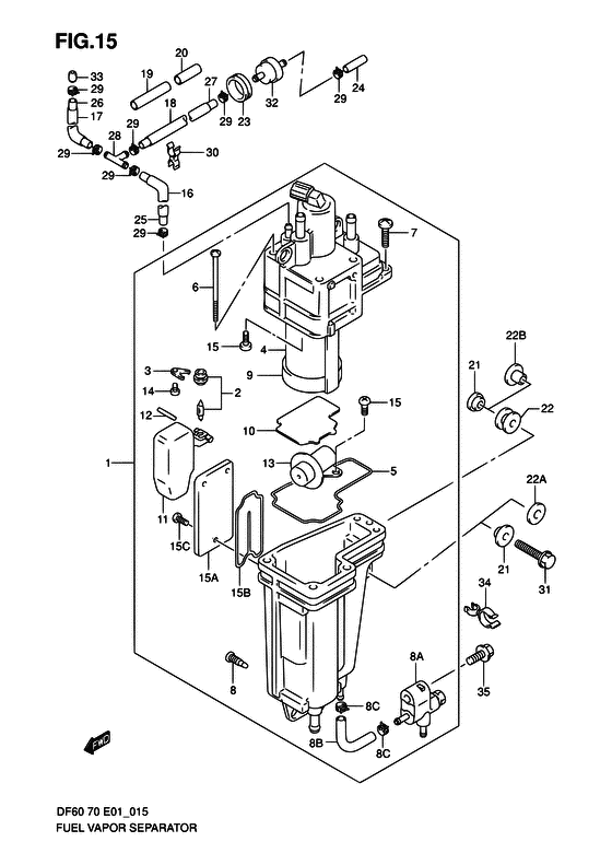 Suzuki DF 70 Fuel vapor separator ((MODEL:01~09))