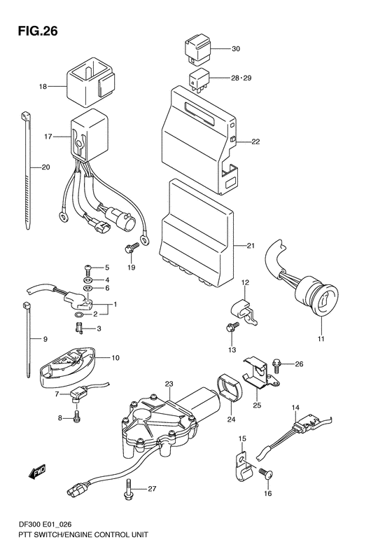 Suzuki DF 300 PTT Switch/Engine Control Unit