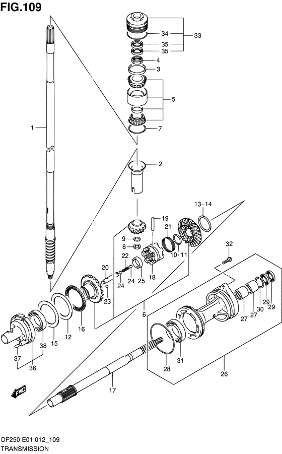 Suzuki DF 250 Transmission