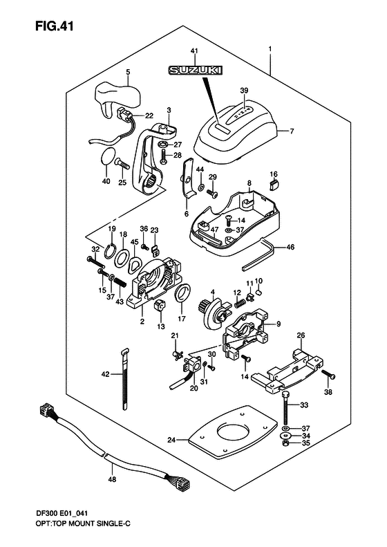 Suzuki DF 300 Opt: Top Mount Single