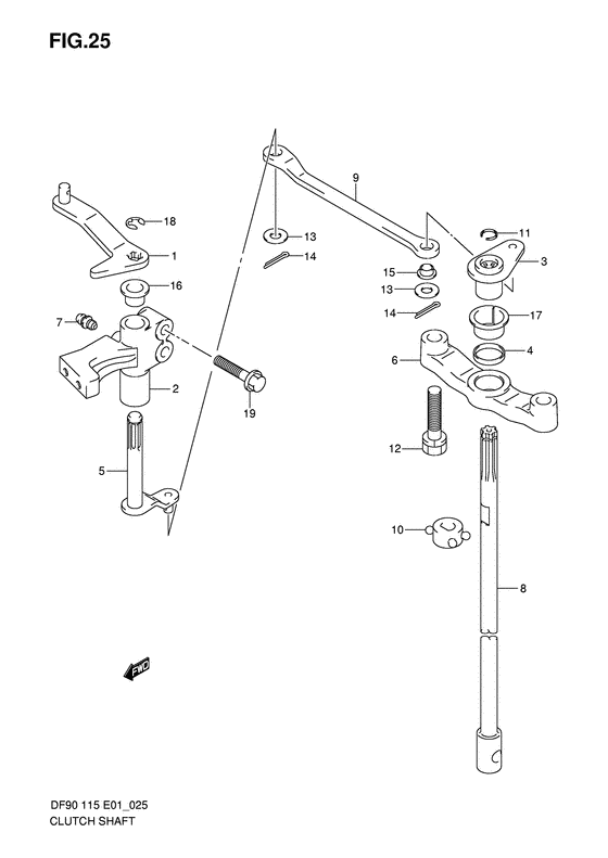 Suzuki DF 90 Clutch Shaft