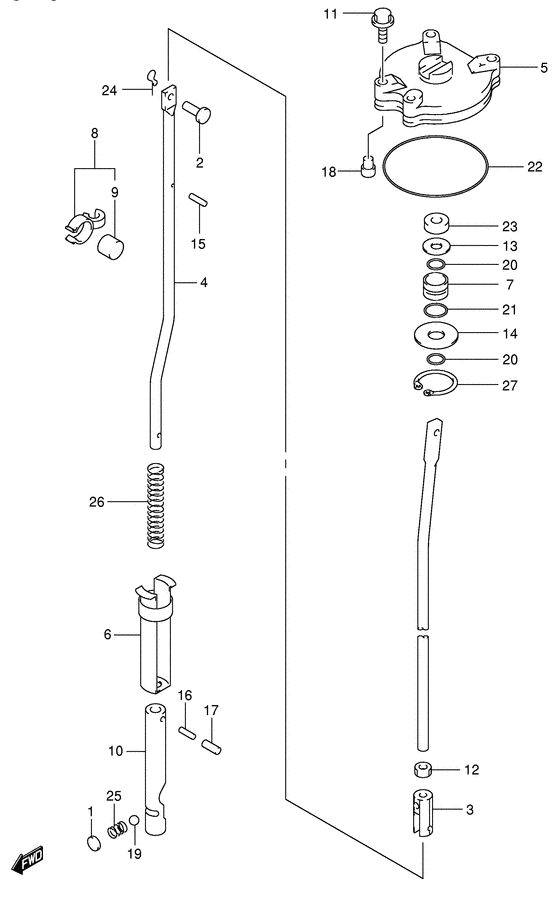 Suzuki DF 70 Shift Rod