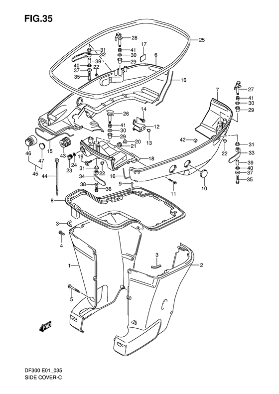 Suzuki DF 300 Side Cover