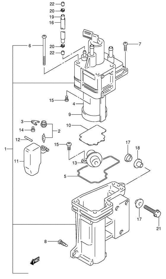 Suzuki DF 70 Fuel Vapor Separator S/N 972016 to 2000