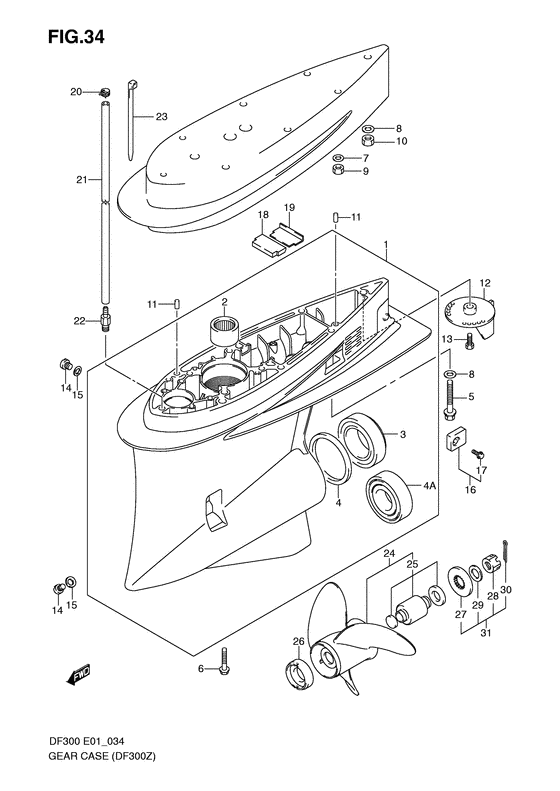 Suzuki DF 300 Gear Case Counter Rotation