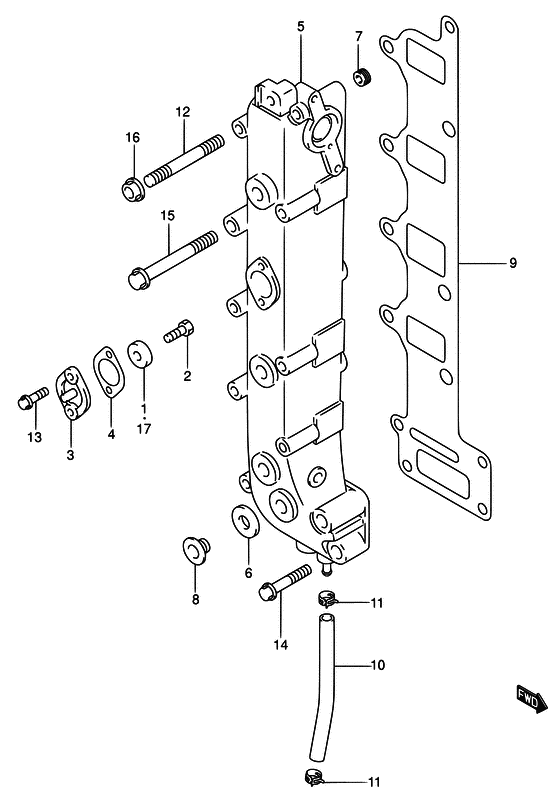 Suzuki DF 70 Exhaust manifold
