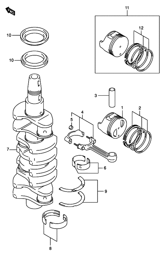 Suzuki DF 70 Crankshaft