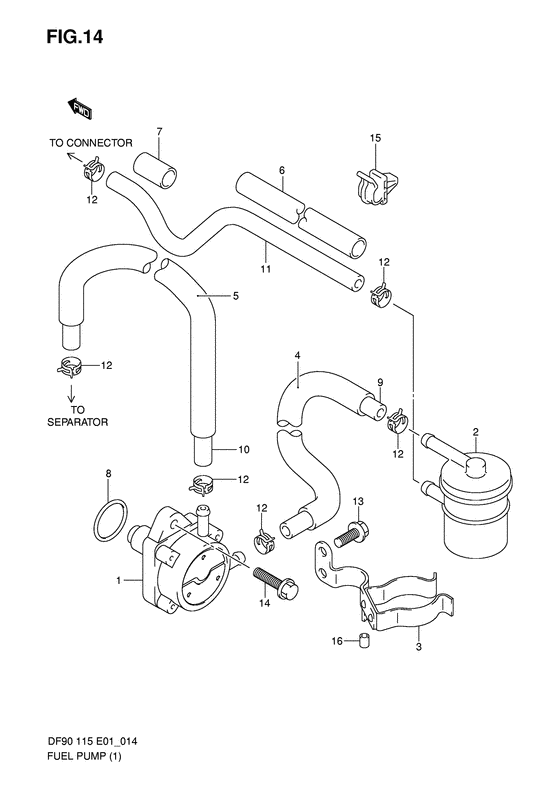 Suzuki DF 115 Fuel Pump (S/N 681517 & Older)