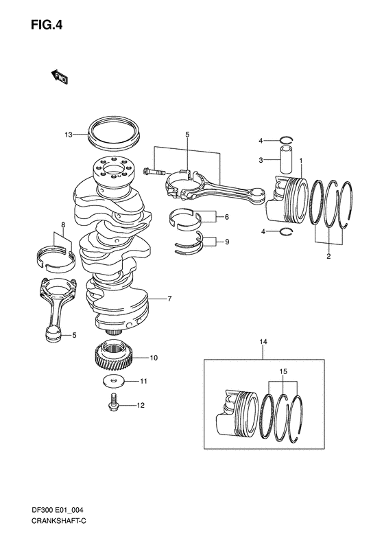 Suzuki DF 300 Crankshaft