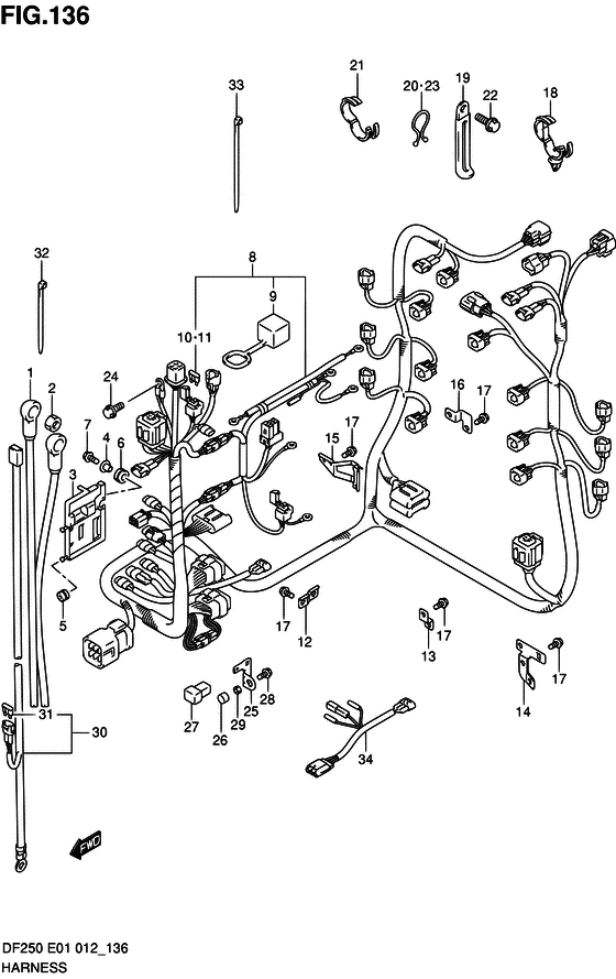 Suzuki DF 250 Harness