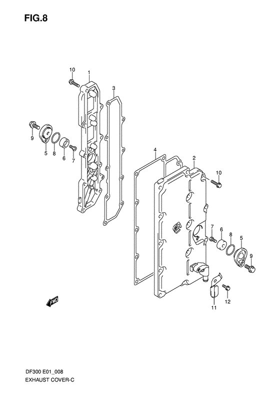Suzuki DF 300 Exhaust Cover