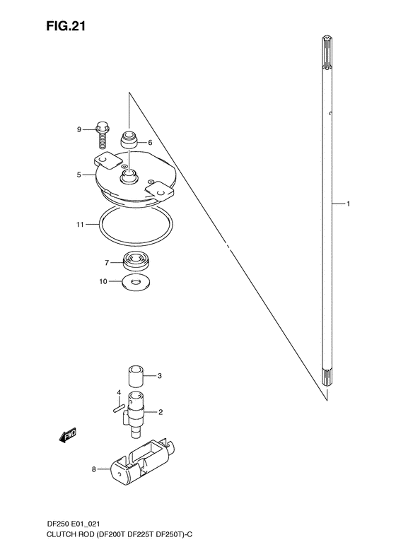 Suzuki DF 250 Clutch Rod