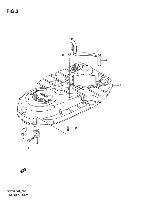 Suzuki DF 200 Ring Gear Cover