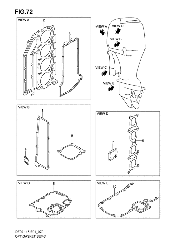 Suzuki DF 90 Opt: Gasket Set