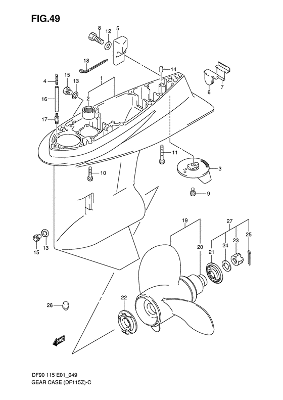 Suzuki DF 115 Gear Case Counter Rotation